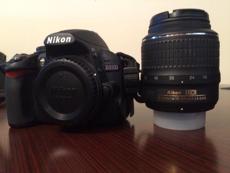 Nikon D3100+18-55mm lens and accessories
