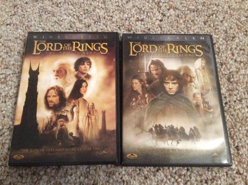 2 LORD OF THE RINGS MOVIES