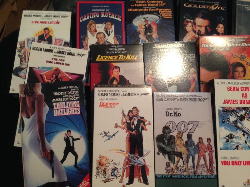 Lot of James Bond VHS Tapes