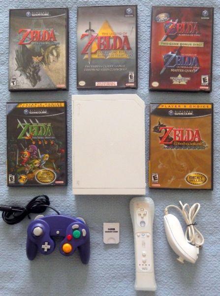 COLLECTION DE ZELDA GAME CUBE + CONSOLE WII