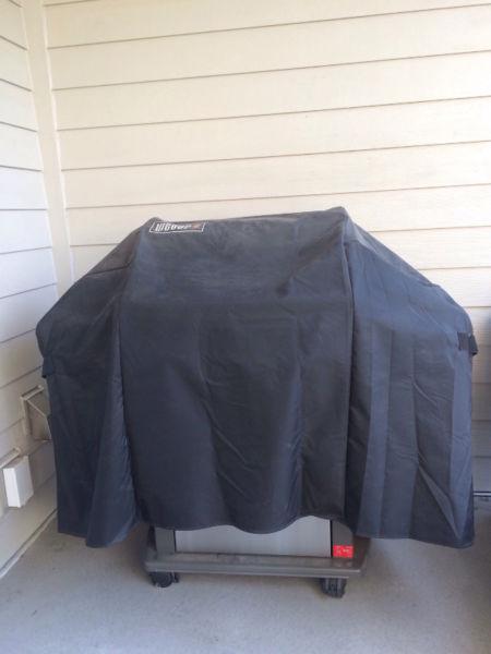Weber gas BBQ with cover and cooking set