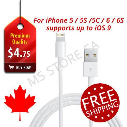 3FT (1M) USB Cable Charger 8 Pin iOS9 iPhone 5 / 5S/ 5C / 6 / 6S