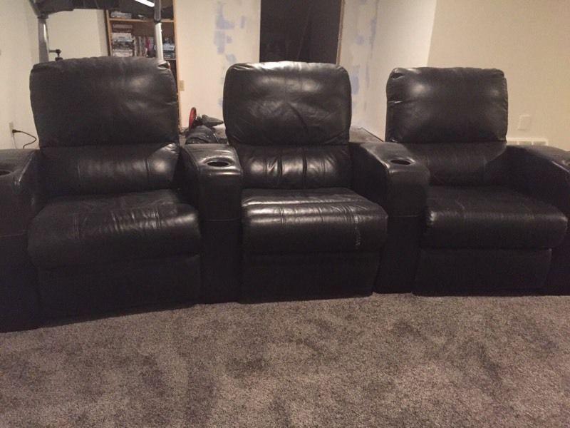 Leather theatre chairs