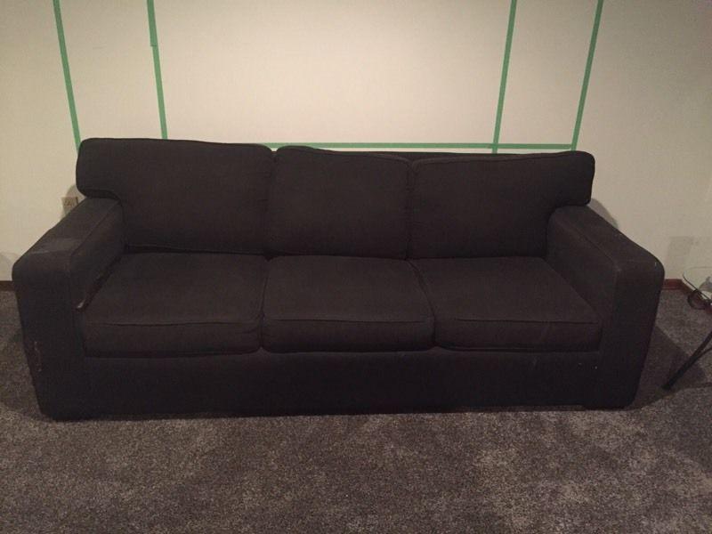 Black three seater sofa