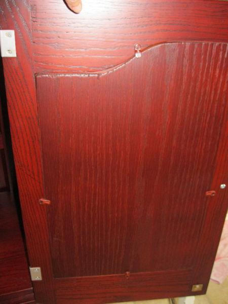 LIKE NEW One piece solid wood armoire (cherry/hardwood)