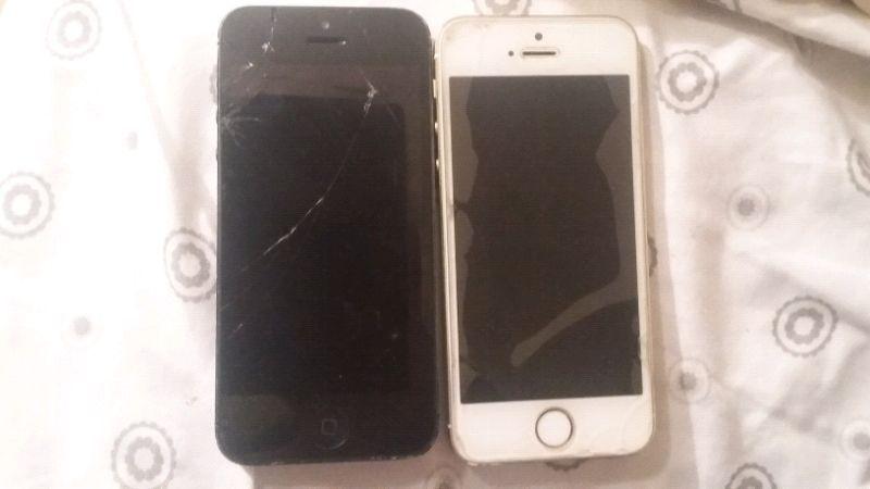 2 broken Iphones 5/5s