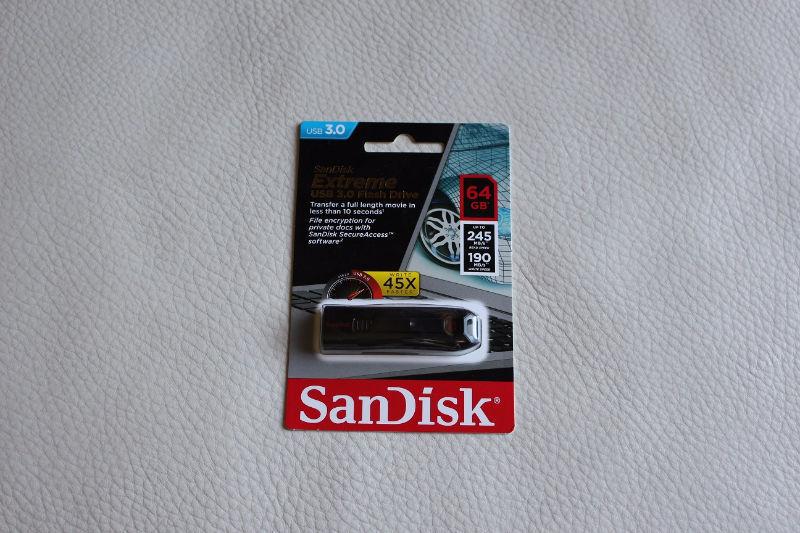 Sandisk Extreme USB 3.0 64GB Flash Drive Stick - BRAND NEW