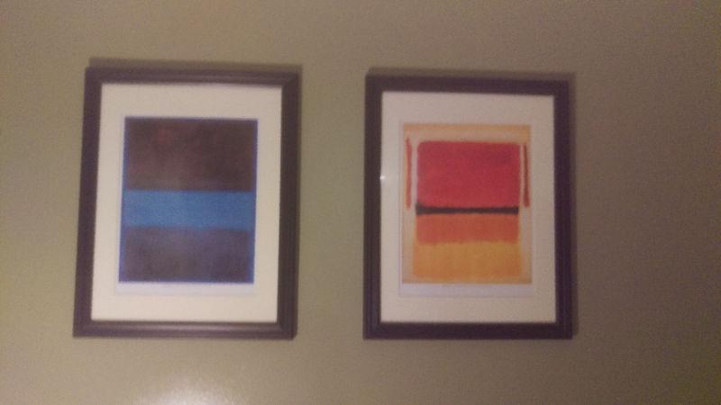 Two pairs of prints by Mark Rothko & Van Gogh (each piece 15$)