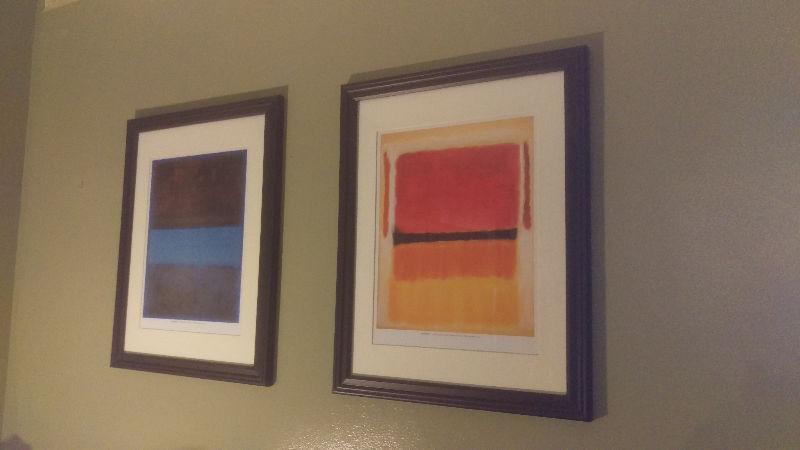 Two pairs of prints by Mark Rothko & Van Gogh (each piece 15$)