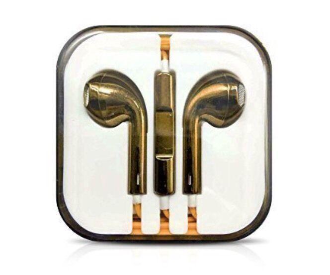 Gold Earphones with Remote and Volume Control(Brand New)