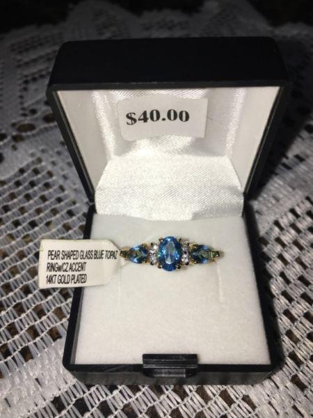 Blue Sapphire ring and earring set