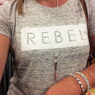 Stella & Dot Silver Rebel Pendant Necklace