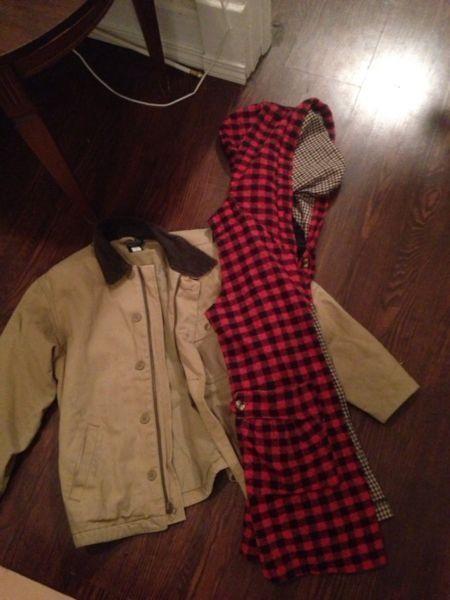 Size 10 gap jacket and sleeveless plaid vest