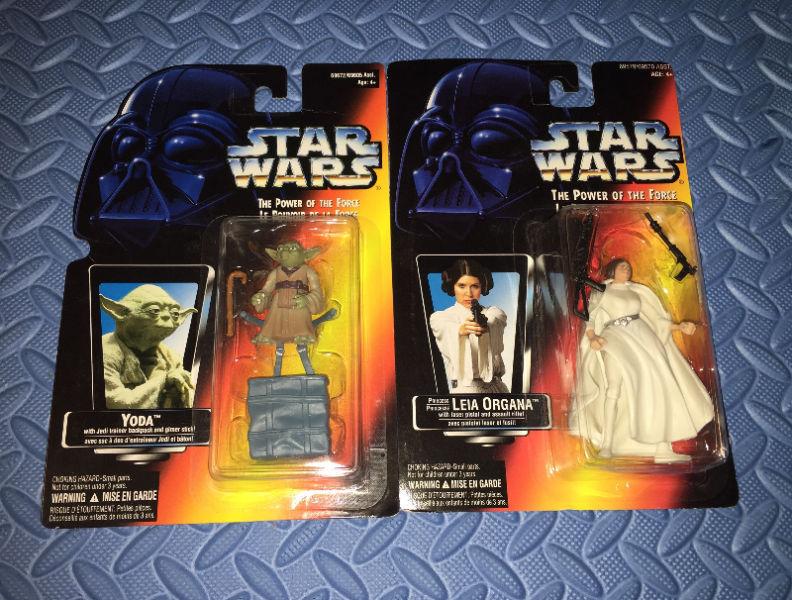 Star Wars POTF Yoda & Leia Action Figure lot of 2