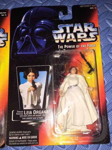 Star Wars POTF Yoda & Leia Action Figure lot of 2