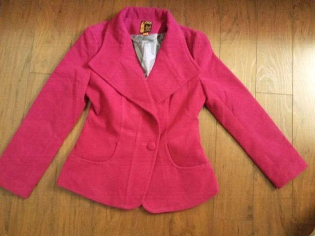 Pink faux suede jacket size 4