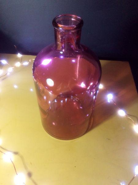 Beautiful Rose Pink Glass Bottle