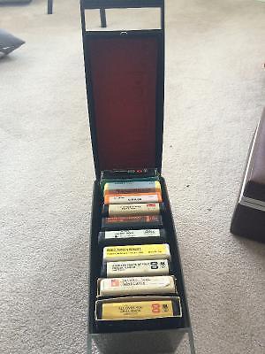 8 TRACKS TAPES 16 AND TRAVEL CAR CASE GREAT PRICE FOR VINTAGE