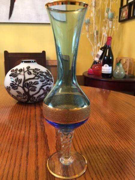 Blue and gold vase