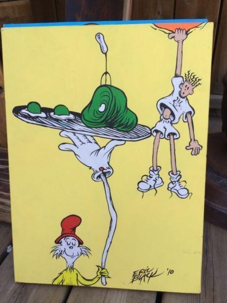 Dr. Seuss canvas paintings $30 for both
