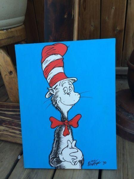 Dr. Seuss canvas paintings $30 for both