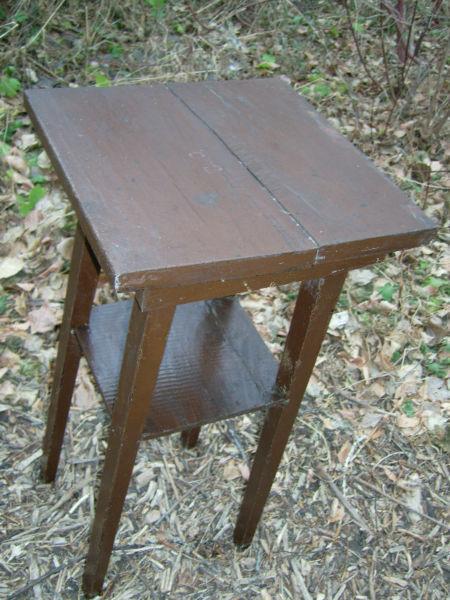 1940s plant stand brown painted wood