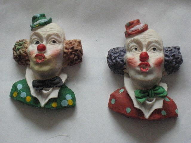 Two Clown Head Fridge Magnets