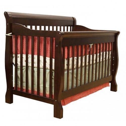 Crib with Mattress and Toddler conversion rail included