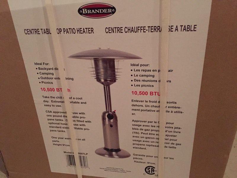 Brander table top patio heater - new in box