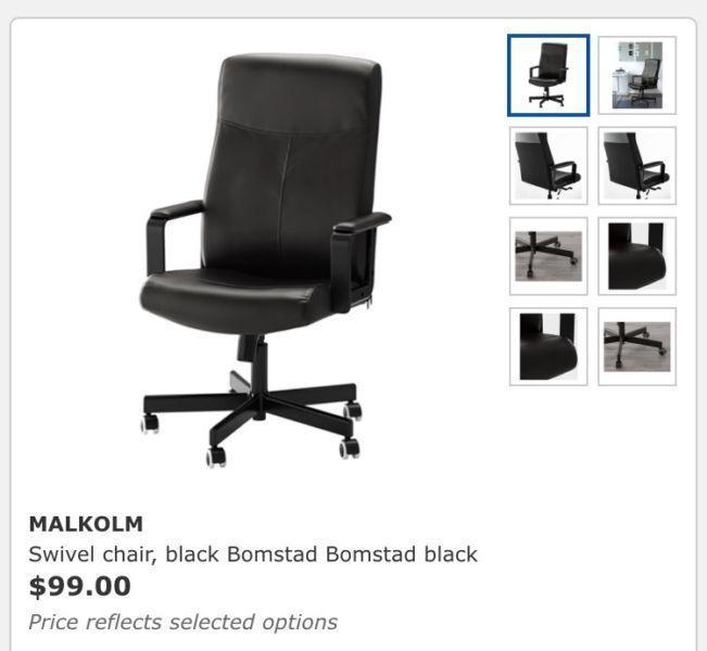Black Office Desk and Chair - Barely Used!