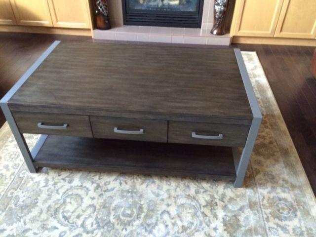 Whalen solid wood Coffee table with 3 pull out drawers & storage