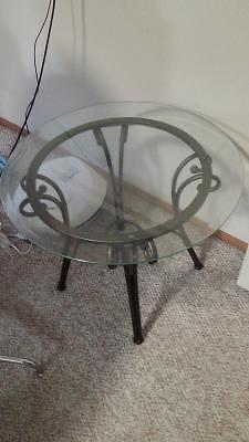 Round glass coffee table