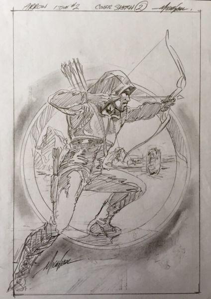 Arrow Original Cover Comic Art by Mike Grell Grell
