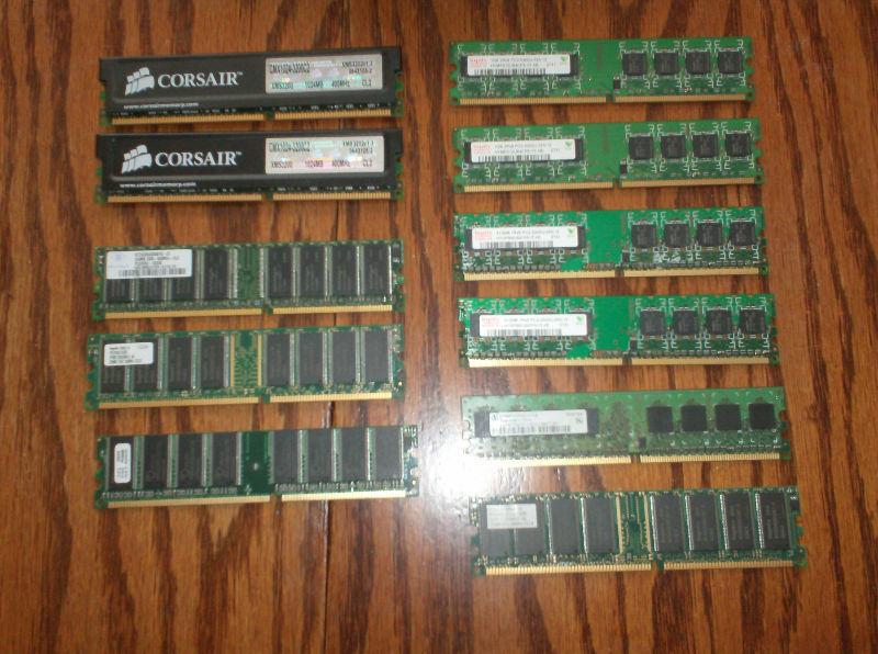 Various Sticks of Desktop Memory