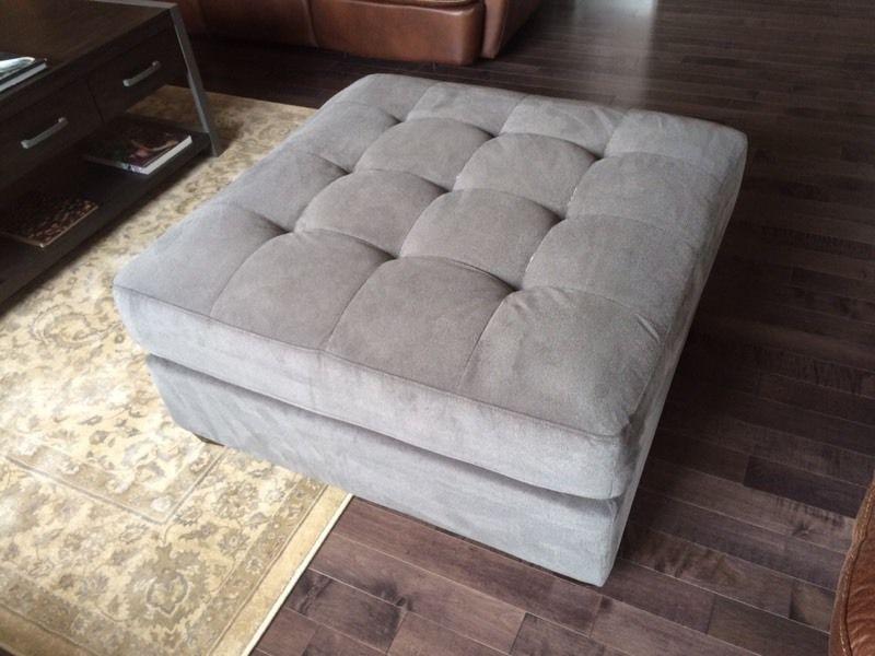 Grey Ottoman. Very comfortable & soft.18.5 inch high x