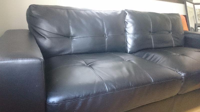 IKEA Faux Leather 3 seater Couch- Black