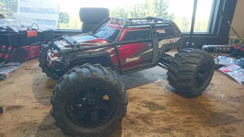 6 month old Traxxas Summit Upgraded ARTR w/ Boxes of Spares!