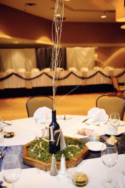 Beautiful hand crafted wooden centrepieces