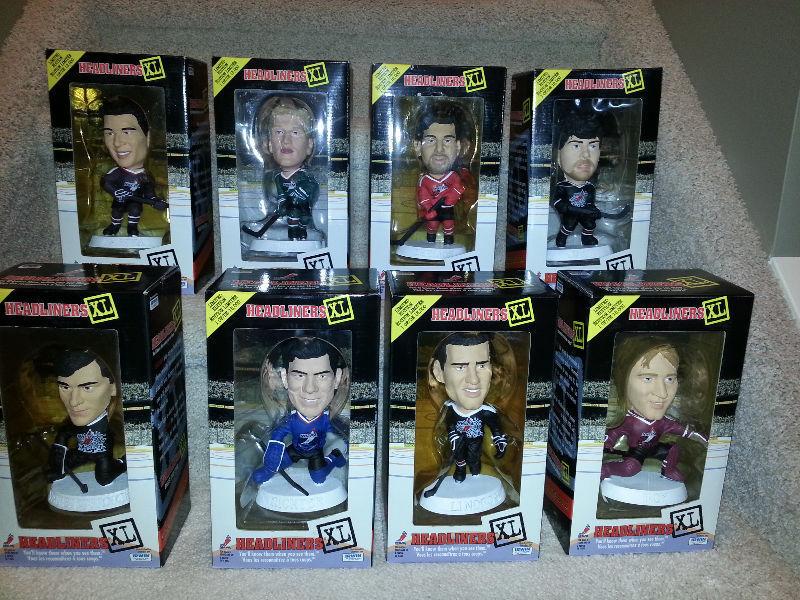 New 1998 Complete Set of 8 NHL Hockey Headliner XL Figurines