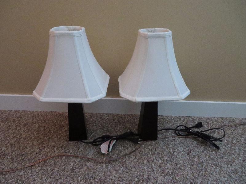 2 Bedside Table Lamps. Cherry wood. 18