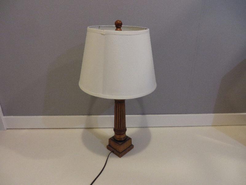 Table lamp. Wood with fabric shade. 26