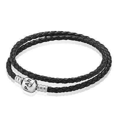 Pandora Bracelet (black, double leather)