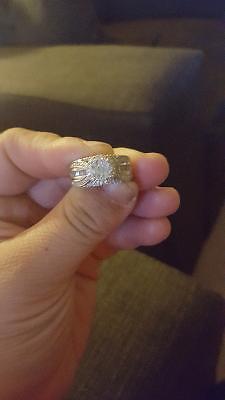 14k 1.00ct cluster diamond country engagement ring