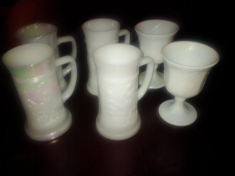 Milk glass beer steins and goblets - just $40 for all! - Milk G