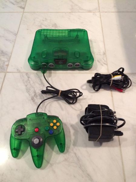 RARE Jungle Green N64 has Matching Green Controller, Jumper PACK