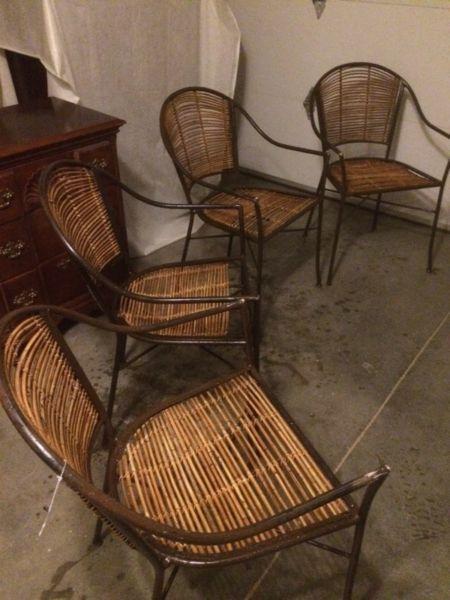 Set of 4 Bamboo patio chairs