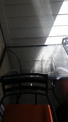 Small Black and Glass Patio Table w/ 2 Chair set
