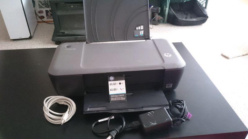 HP Deskjet-1000 printer with HP 61 black and colour cartridge