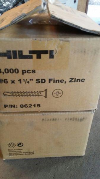 Hilti Drywall Screws, Zinc + Black 1-1/4
