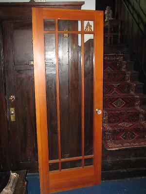 antique 1920s solid wood & glass French 9panel Door